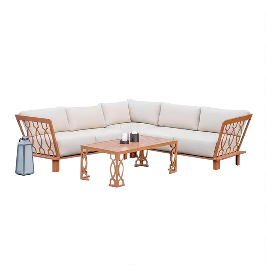 4 Piece Aluminum Sofa Seating Set for Patio and Garden