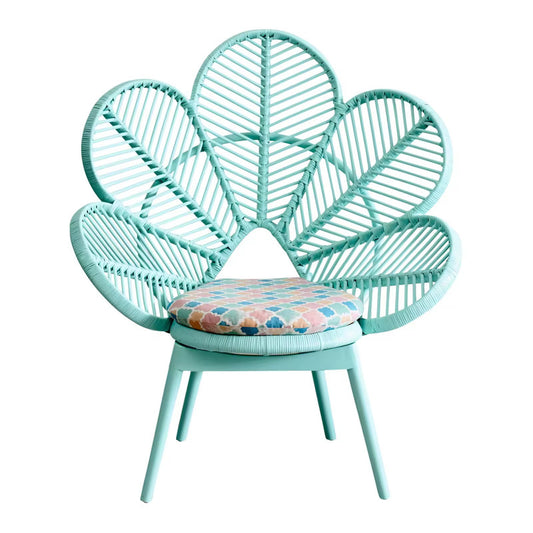 Wicker Weaving Outdoor Decoration Flower Peacock Rattan Chair